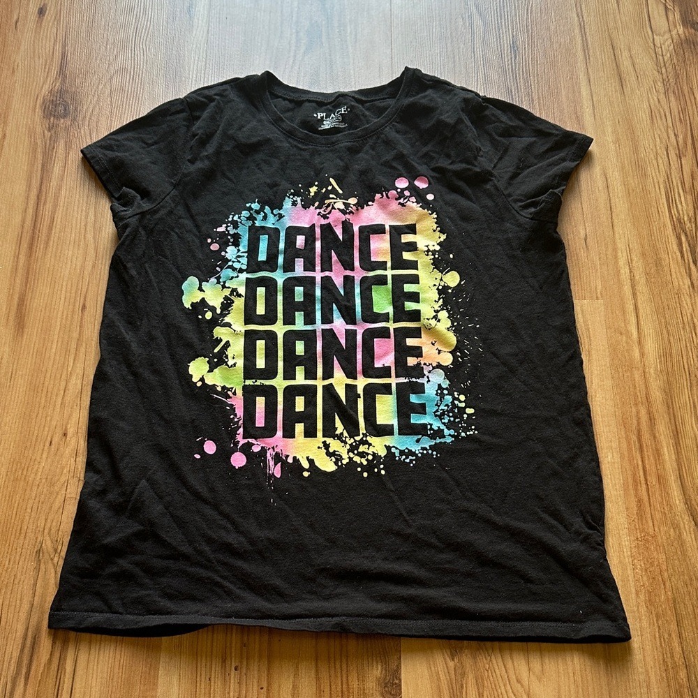The Children's Place Girls Black "Dance" Graphic Tee Size XXL‎ 16